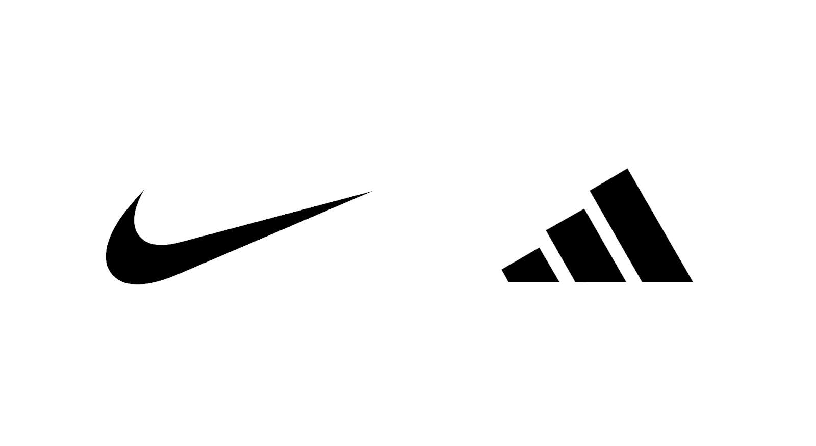 Nike Swoosh and Adidas three stripes logo
